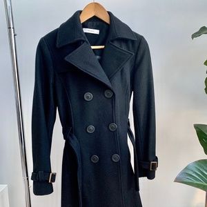 Yumi Mazao Black Wool Trench Coat